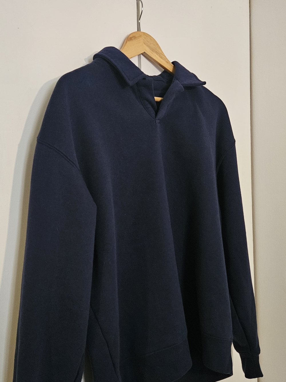 Men's Collared Pullover Sweatshirt Simons - Navy - Large